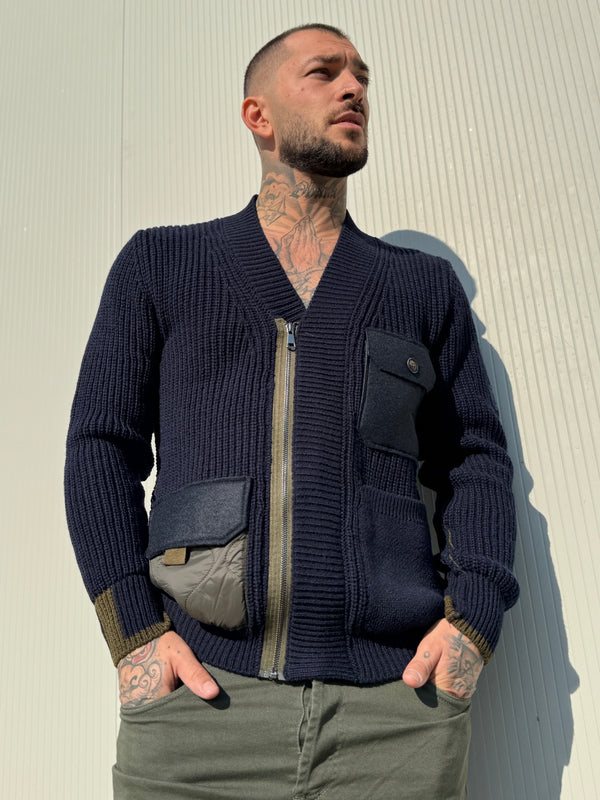 CARDIGAN  BOB UOMO CON TASCHE APPLICATE