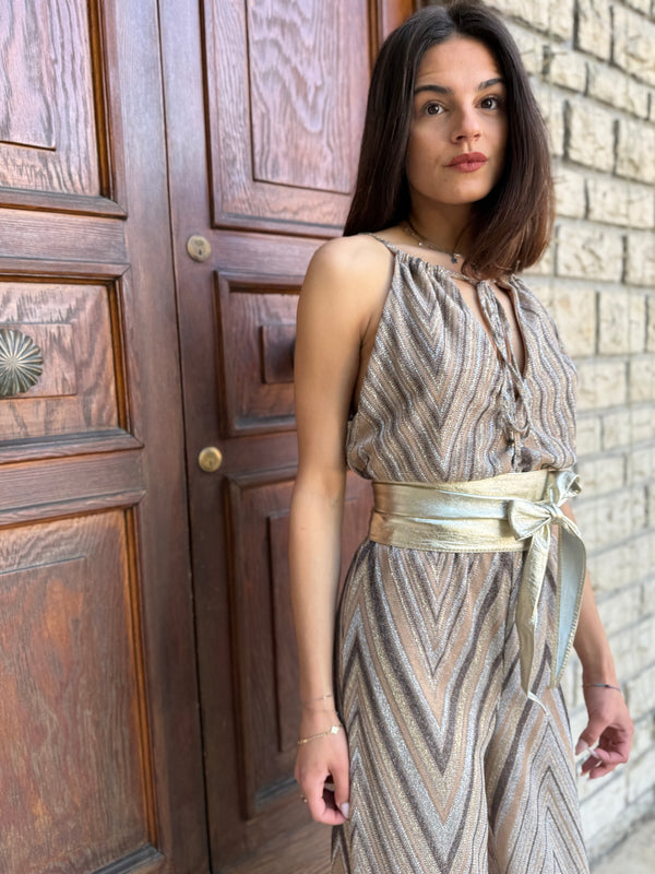 JUMPSUIT KAOS CHEVRON LUREX