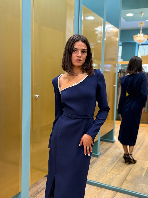 ABITO MIDI CARLA RUIZ IN BLU NAVY