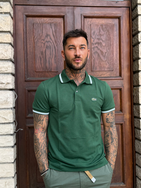 POLO UOMO LACOSTE 🐊 CON BORDO IN CONTRASTO