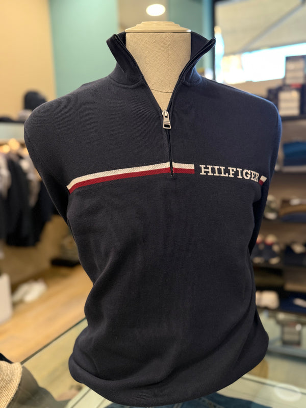 PULLOVER UOMO TOMMY HILFIGER CON ZIP SUL COLLO