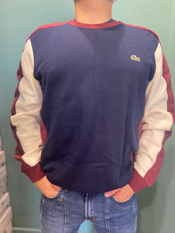 FELPA UOMO LACOSTE 🐊 COLOR BLOCK GIROCOLLO