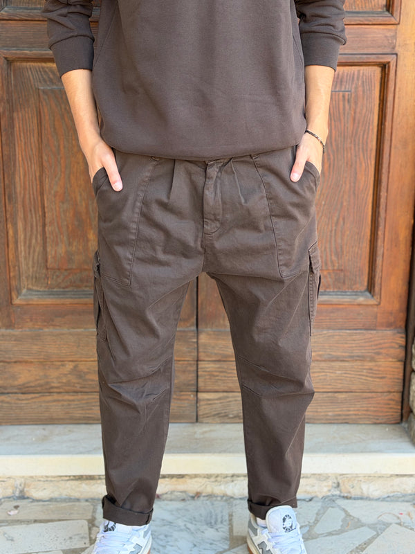 PANTALONI UOMO CARGO IN COTONE