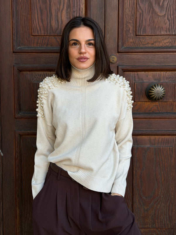 PULLOVER DONNA  CON PERLE