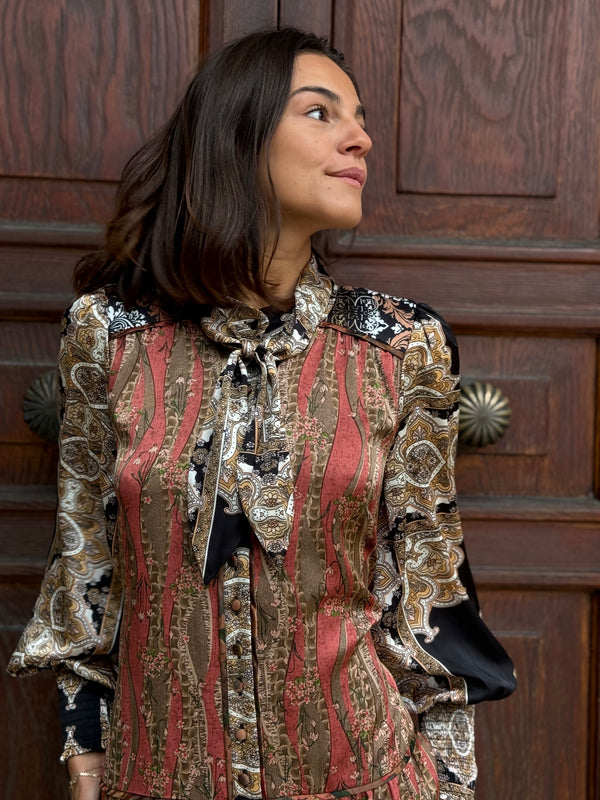 ABITO AMOSA BOHO CHIC STAMPA CACHEMIRE