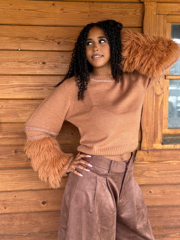 BERMUDA WIDE LEG IN SUEDE AMOSA