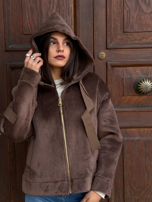 GIUBBINO CORTO CON CAPPUCCIO E ZIP "TENSIONE IN" MOD.