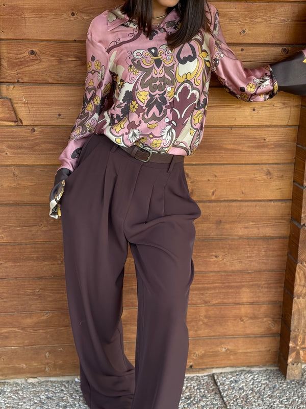 PANTALONE "TENSIONE IN" con pieces wide leg
