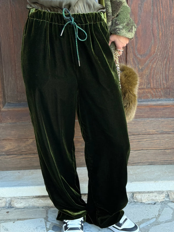 PANTALONE DONNA JOGGER IN VELLUTO WU'SIDE