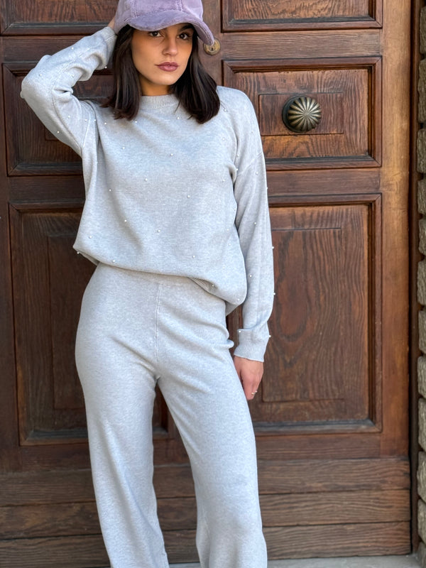 PULLOVER DONNA MISTO VISCOSA CON MICRO PERLE